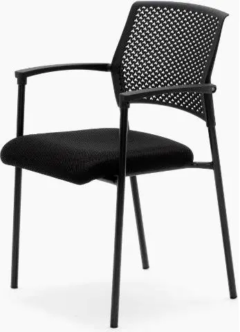 Imagen Silla Confidente Negro PVC asiento tapizado