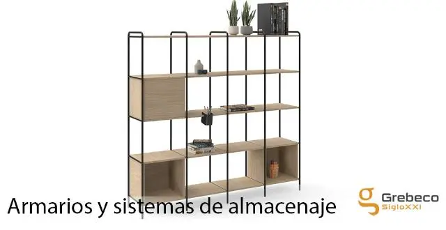 Imagen Estantera composicin 4x4 con 1 cajn con puerta , estantes y 2 huecos sin puerta