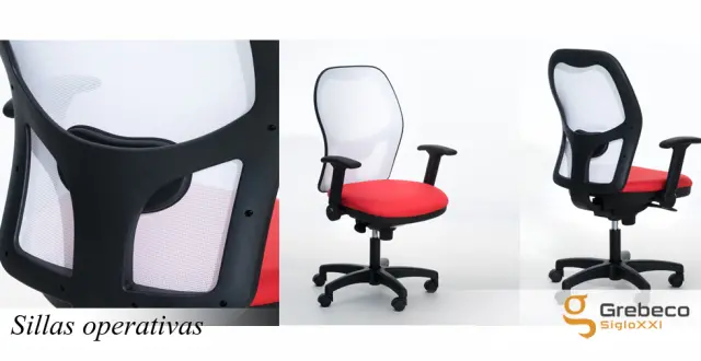 Imagen Silla giratoria con brazos regulables en altura + lumbar.