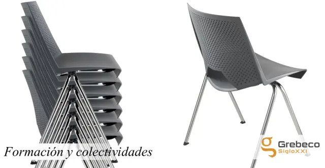 Imagen Silla colectividades perforada estructura cromada