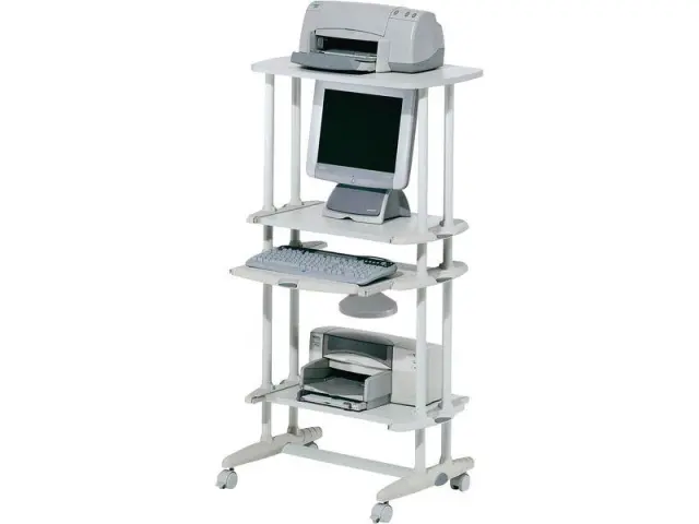 Imagen Mesa de ordenador para torre alta color gris 2
