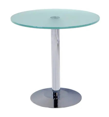 Imagen Mesa auxiliar baja redonda cromo-cristal 50X50h 