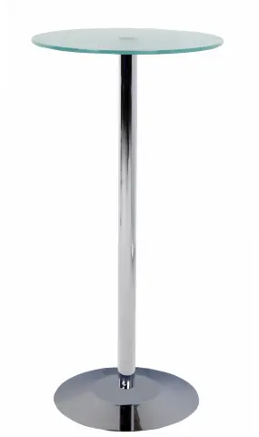 Imagen Mesa auxiliar alta redonda cromo-cristal 50X100h