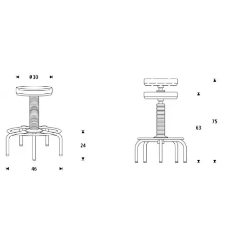 Imagen Taburete fijo asiento tapizado. 2