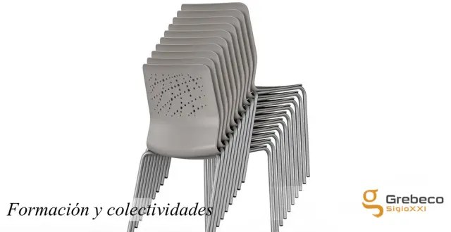 Imagen Silla colectividades con estructura cromada marco inferior negro 2