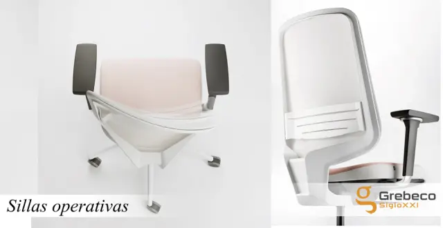 Imagen Silla sincro atom. respaldo malla neg c/trasla y regulacin lumbar, brazos 1d ,estructura blanca y Base giratoria pulida 2