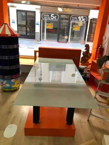 Imagen MESA Rectangular vidrio 4 Patas 2B Aluminio Pulido. 2 Mano 3