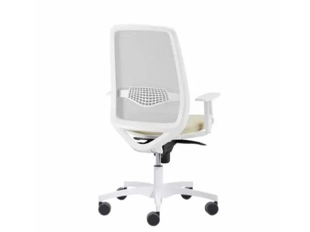 Imagen Silla giratoria con base poliamida en blanco y brazos 1D. Express 2