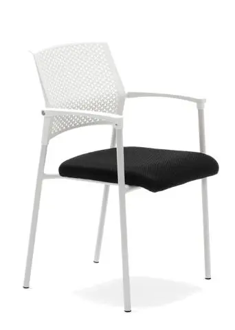 Imagen Silla Confidente Blanco PVC asiento tapizado. Entrega 48-72h.