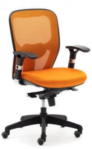 Imagen Asiento tapizado naranja - Respaldo malla naranja