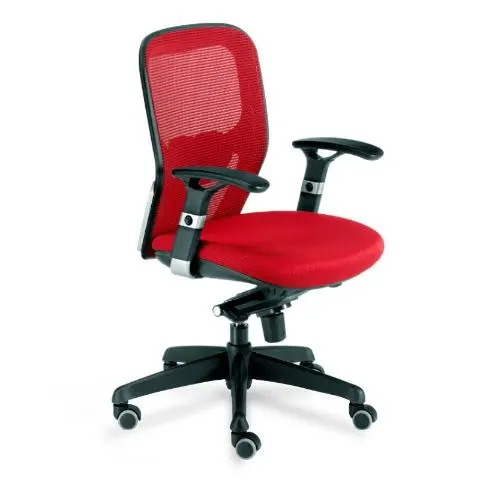 Imagen Asiento tapizado rojo - Respaldo malla rojo 