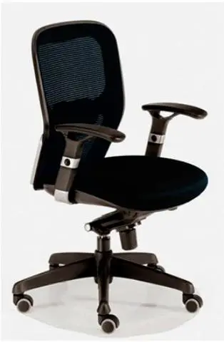 Imagen Asiento tapizado negro - respaldo malla negro