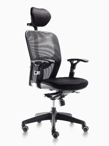 Imagen Asiento tapizado negro - Respaldo malla negro