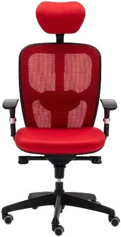 Imagen Asiento tapizado rojo - Respaldo malla rojo 