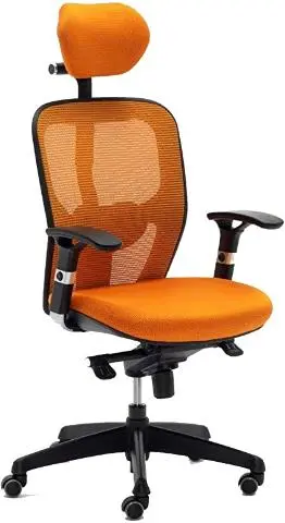 Imagen Asiento tapizado naranja - Respaldo malla naranja