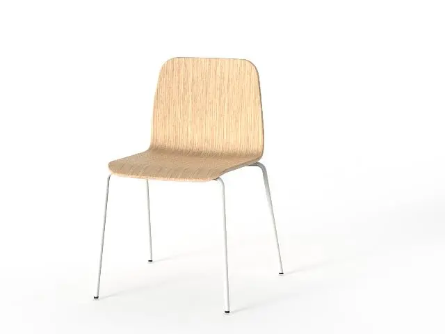 Imagen Silla confidente 4 patas madera roble con estructura blanca