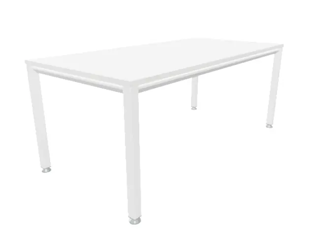 Imagen Mesa de reunin estructura 4 pies  tapa laminada blanca