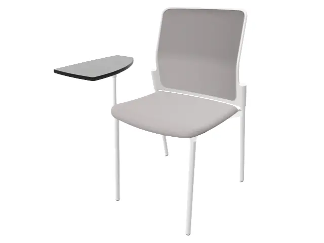 Imagen Silla de colectividades 4 patas sin brazos con pala fenlica blanco tapizado R. Pala derecha