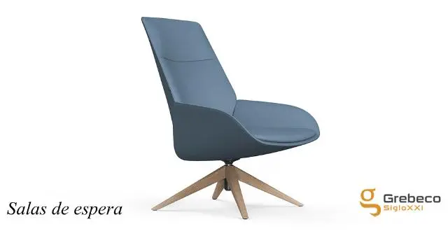 Imagen Silln respaldo alto. Asiento giratorio con Sistema autoretorno tapizado V