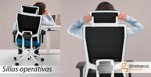 Imagen Silln tapizado con cabezal brazos lumbar. Estructura blanca tejido M. 2