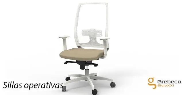 Imagen Silla giratoria con base en alumino blanco y brazos 1D