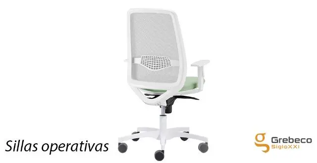 Imagen Silla giratoria con brazos estructura blanca. Base aluminio blanca 2