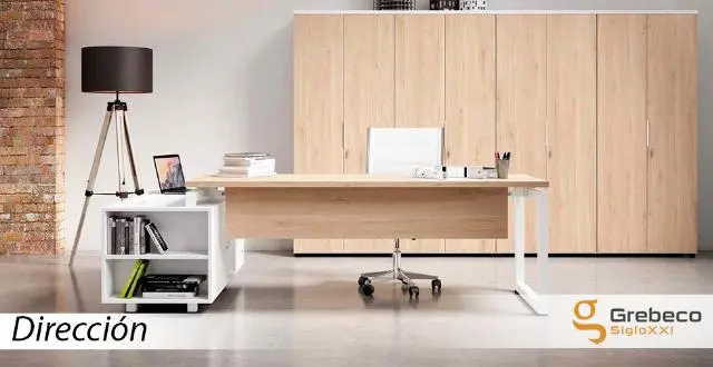 Imagen Mesa de direccin con mueble soporte de 1800 c/cajonera , estructura de marco cerrado y faldn.