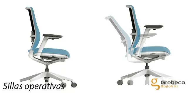 Imagen Silla giratoria mecanismo sincro con limitacin brazos 2D. Base aluminio blanca con ruedas huecas. Tapizada en grupo C/M