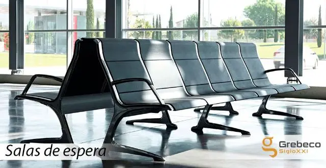 Imagen Bancada de 6 plazas asiento y respaldo poliuretano aluminizada con brazos en los extremos