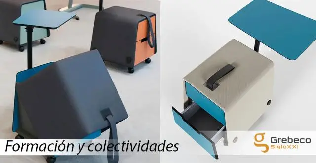 Imagen Asiento cajonera con ruedas y pala de escritura. 4