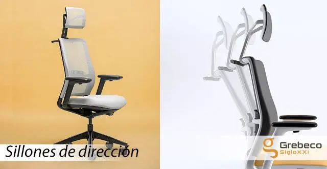 Imagen Silla giratoria con cabezal y respaldo técnico, asiento tapizado AO, brazos 4D, ángulo negativo y base aluminio negro