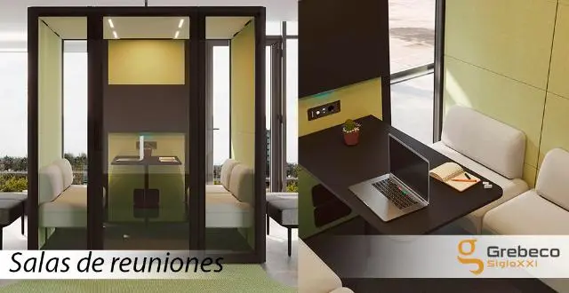 Imagen Cabina 4 personas fonoabsorbente tapizada en beige con nivelacin de ruedas 2